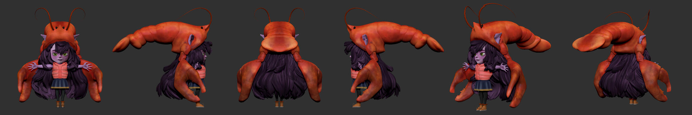 Lobster Lulu T-Posed Turnaround